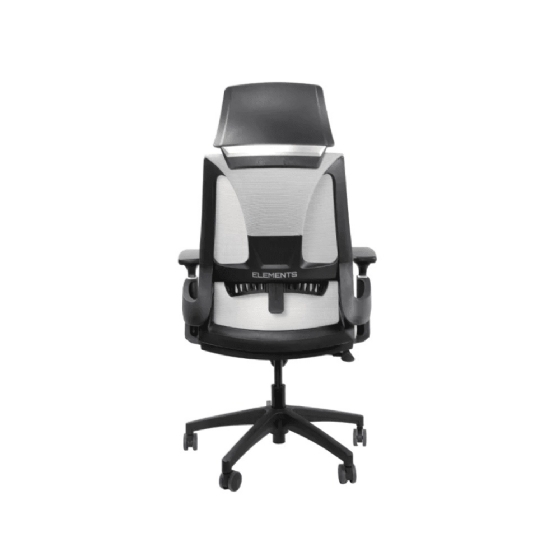 Cadeira de Escritório Ergonômica Elements Helene Special com Apoio Cervical - Cinza/Preto