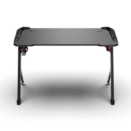 Mesa Gamer Level Preta/Vermelha, Suporte para Copo e Headsets, até 120kg, RGB