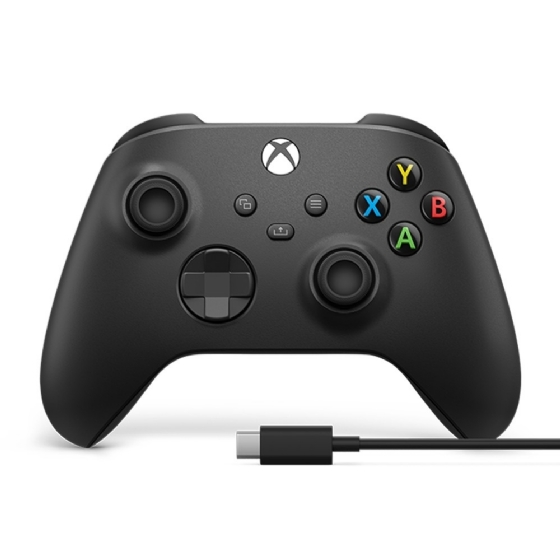 Controle para Xbox Series sem Fio + Cabo USB-C para PC Preto - Microsoft