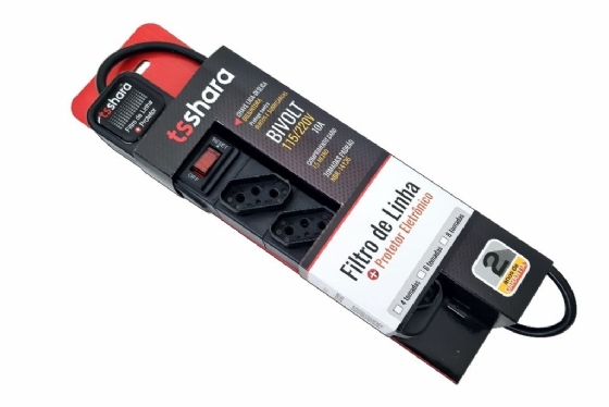 Filtro de Linha Protetor 4 Tomadas 10A Bivolt - TS Shara