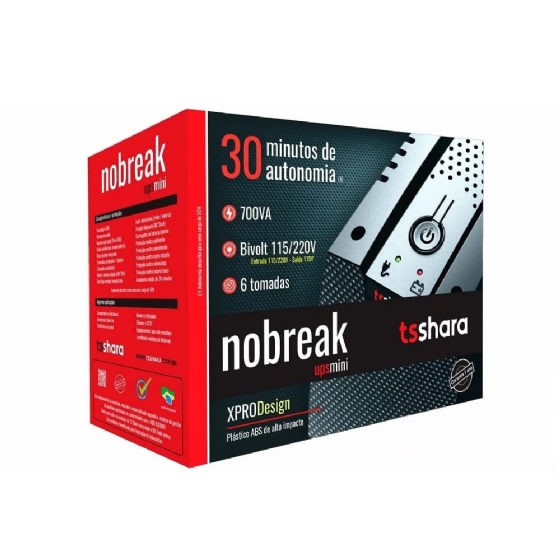 Nobreak 700VA UPS Mini Xpro Design Bivolt - TS Shara