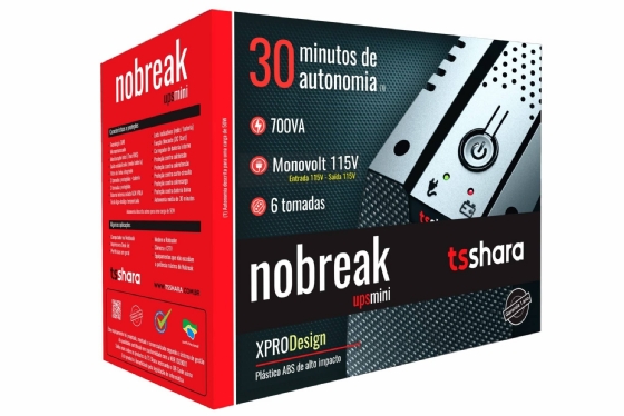 Nobreak 700VA UPS Mini Xpro Design Mono 115V - TS Shara