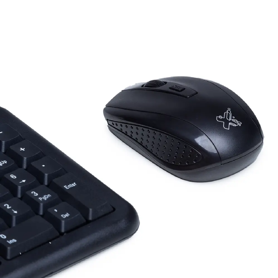 Teclado e Mouse sem Fio Maxprint Exagon, Wireless 2.4G Nano USB 2.0, ABNT2, Preto, 60000146