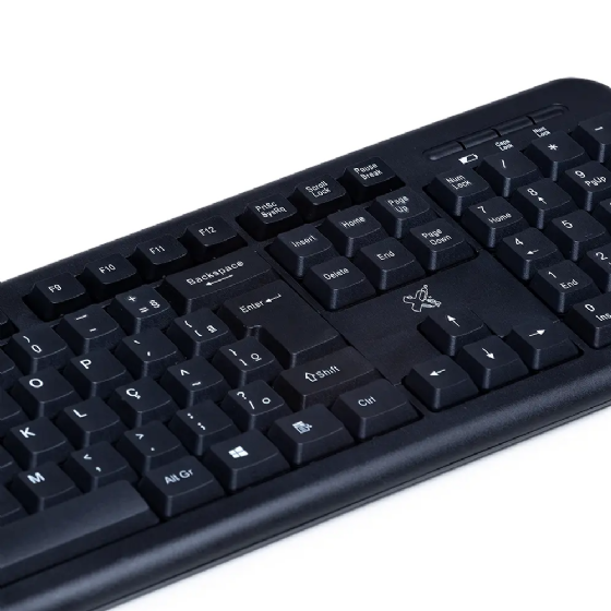 Teclado e Mouse sem Fio Maxprint Exagon, Wireless 2.4G Nano USB 2.0, ABNT2, Preto, 60000146