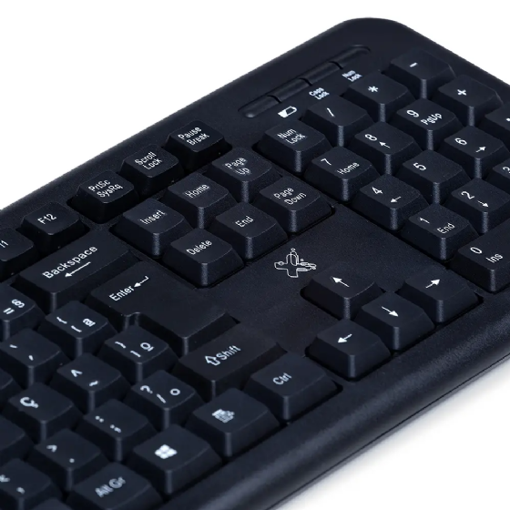 Teclado e Mouse sem Fio Maxprint Exagon, Wireless 2.4G Nano USB 2.0, ABNT2, Preto, 60000146