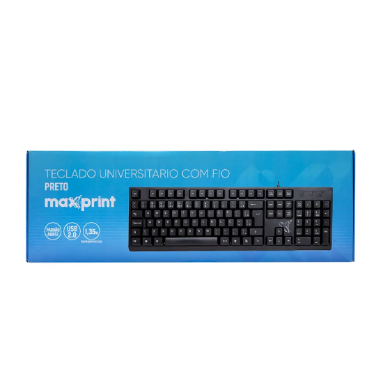 Teclado com Fio Maxprint Universitario, USB, Cabo 1,35m, Padrão ABNT2, 60000140