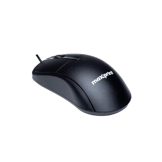 Mouse com Fio Maxprint Officeeasy, USB 2.0, 1200dpi, Cabo 1,35 Metros, Preto, 60000154