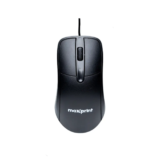 Mouse com Fio Maxprint Officeeasy, USB 2.0, 1200dpi, Cabo 1,35 Metros, Preto, 60000154