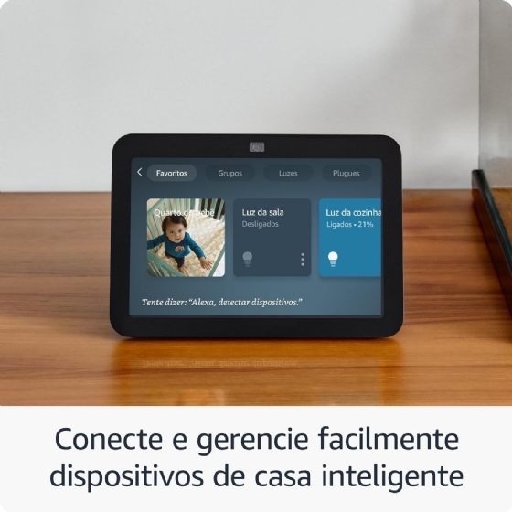 Echo Show 8 (3ª Geração, 2024) Smart Display com Áudio Espacial, Hub Casa Inteligente e Alexa, Preto