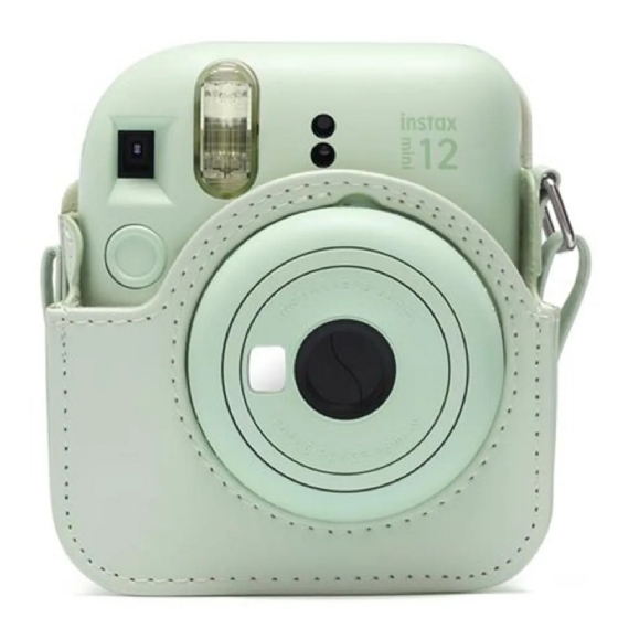 Kit Câmera Instax Mini 12 Verde + Pack 10 Filmes Macaron + Bolsa
