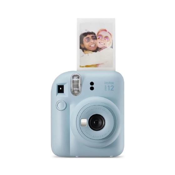 Kit Câmera Instax Mini 12 Azul + Pack 10 Filmes Spray Art + Bolsa