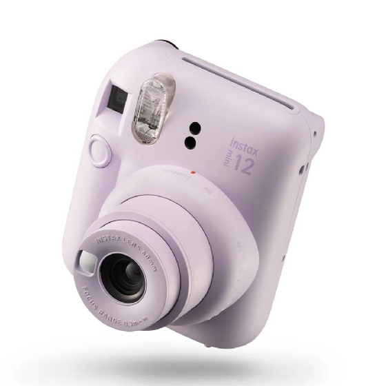 Kit Câmera Instax Mini 12 Lilas + Pack 10 Filmes Spray Art + Bolsa