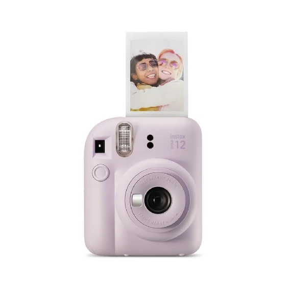 Kit Câmera Instax Mini 12 Lilas + Pack 10 Filmes Spray Art + Bolsa