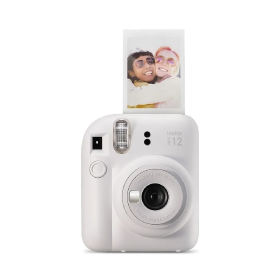 Kit Câmera Instax Mini 12 Branca + Pack 10 Filmes Spray Art + Bolsa