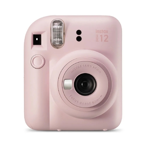 Kit Câmera Instax Mini 12 Rosa + Pack 10 Filmes Spray Art + Bolsa