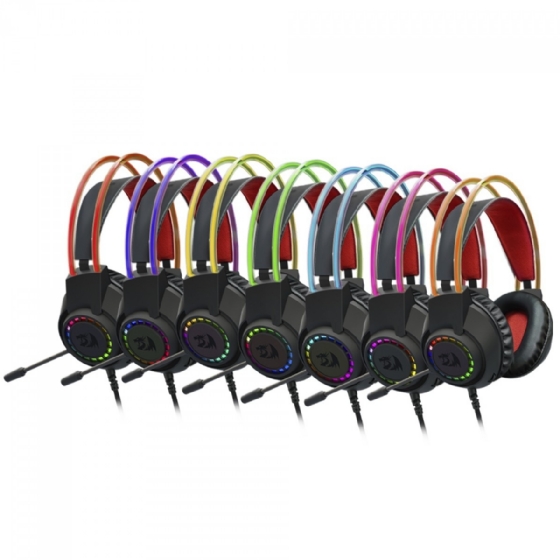 Headset Gamer Redragon Scream, RGB, Drives 40mm, Preto