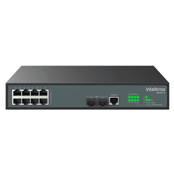 Switch Gerenciavel 08P Gigabit 10/100/1000 + 2 SFP SG2310G-A - Intelbras