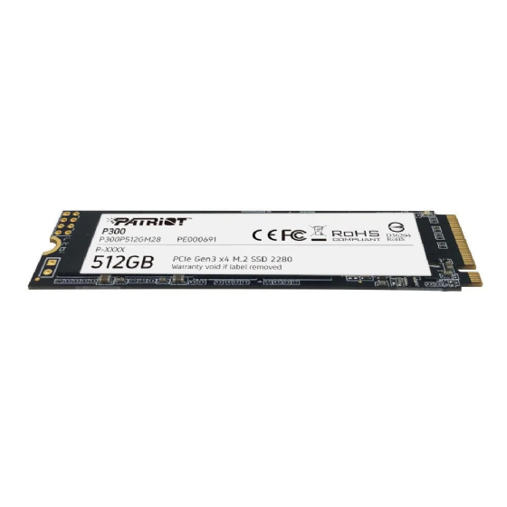 SSD M.2 NVMe 512GB Patriot P300 Leitura 1700MB/s Gravação 1200MB/s