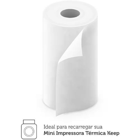 Bobina Térmica Branca, para Mini Impressora Keep, 57mm x 30mm, Caixa com 3 Unidades, KP002