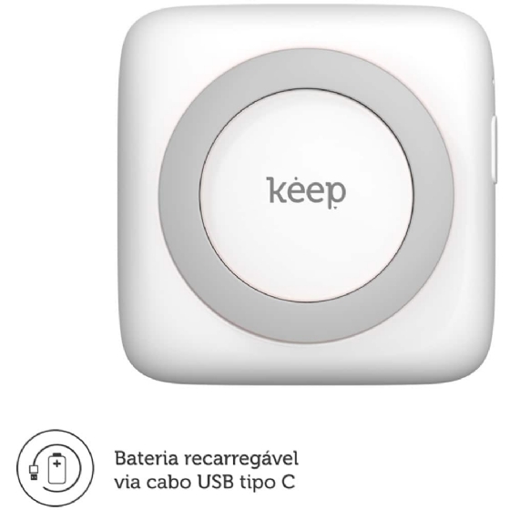Mini Impressora Térmica sem Fio, Bluetooth, Bateria Recarregável, Keep, KP001