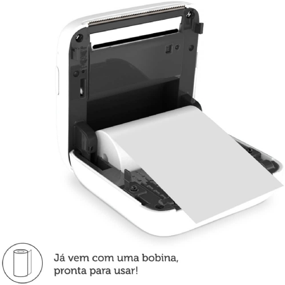 Mini Impressora Térmica sem Fio, Bluetooth, Bateria Recarregável, Keep, KP001