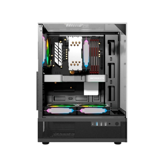 Gabinete Gamer Liketec Kingdom Dark, Mid-Tower, Vidro Temperado, ATX, sem Fonte, sem Fans