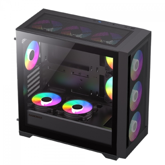 Gabinete Gamer Gamemax Defender, Vidro Temperado, Mid-Tower M-Atx/mini-ITX, sem Fonte sem Fans - Preto