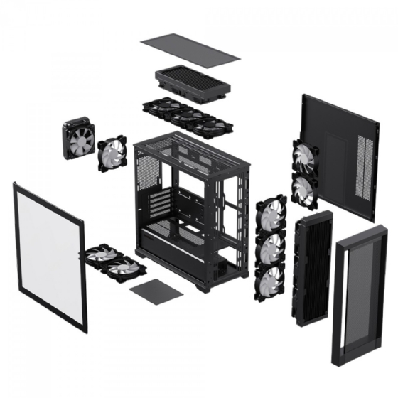 Gabinete Gamer Gamemax Defender, Vidro Temperado, Mid-Tower M-Atx/mini-ITX, sem Fonte sem Fans - Preto