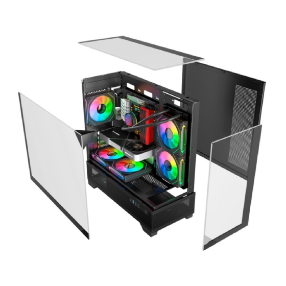 Gabinete Gamer Liketec Mahal Dark, Mid-Tower, Vidro Temperado, sem Fonte sem Fans - Preto