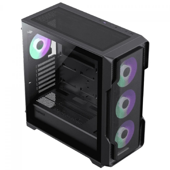 Gabinete Gamer ATX Gamemax Siege, Mid-Tower, Lateral Vidro, sem Fans sem Fonte - Preto