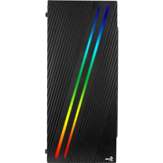 Gabinete ATX Aerocool Streak V1 Preto RGB, Lateral Acrílico, sem Fans sem Fonte