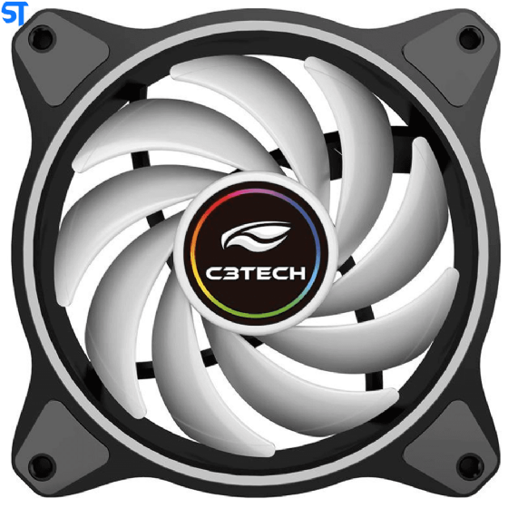 Cooler Fan RGB 12cm com LED Multicolorido - C3Tech