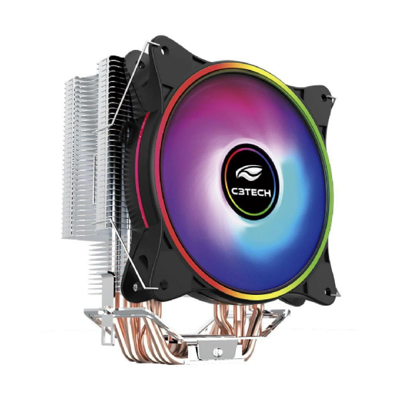 Cooler Fan CPU com LED Multicolorido - C3Tech