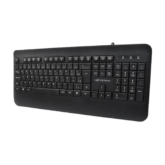 Teclado USB KB-M100BK Multimídia Padrão ABNT2 Preto - C3Tech