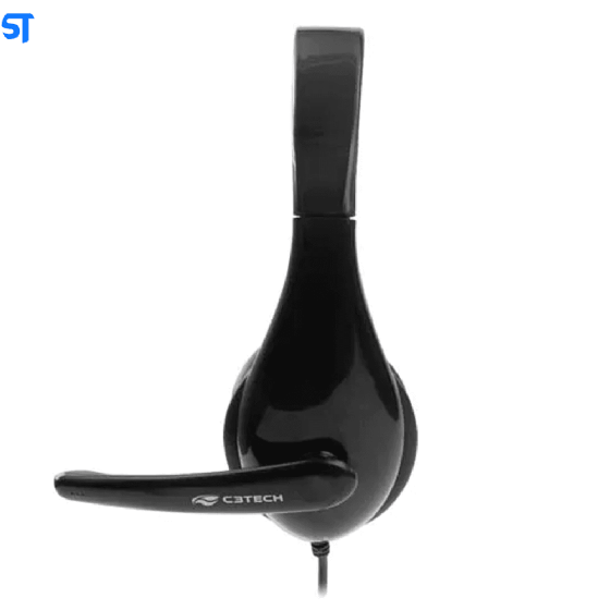 Fone de Ouvido com Microfone PH-90BK Preto - C3Tech