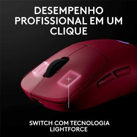 Mouse Gamer sem Fio Logitech G Pro 2 Lightspeed,rgb Lightsync,ambidestro, DPI 32K, Rosa Magenta