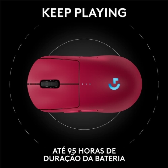 Mouse Gamer sem Fio Logitech G Pro 2 Lightspeed,rgb Lightsync,ambidestro, DPI 32K, Rosa Magenta