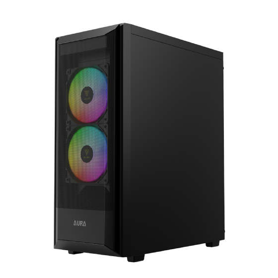 Gabinete Gamer Gamdias ATX Aura GC6 Elite ARGB, Vidro Temperado, Mid-Tower, com 3 Fans - Preto