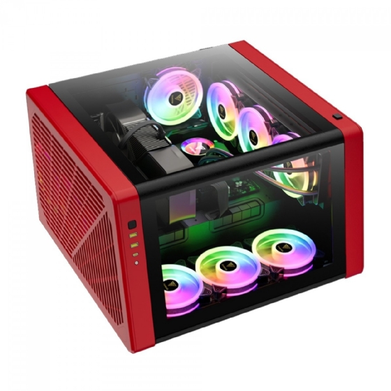 Gabinete Gamer ATX Gamdias Neso P1 Br, Full-Tower, Vidro Temperado, sem Fans - Preto/Vermelho