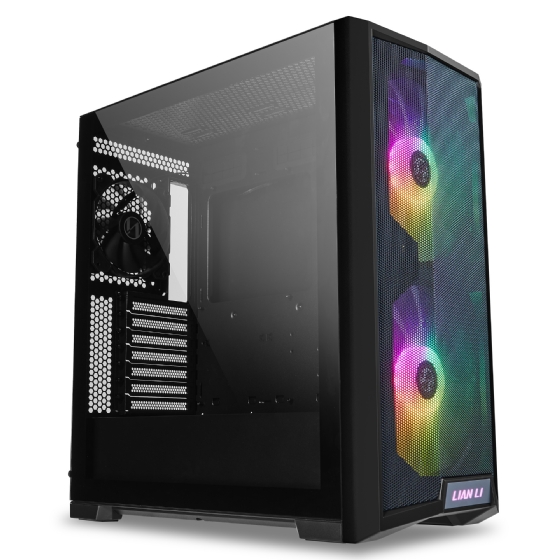 Gabinete Gamer ATX Lian Li Lancool 215x, Mid-Tower, Vidro Temperado, com 3 Fans sem Fonte - Preto