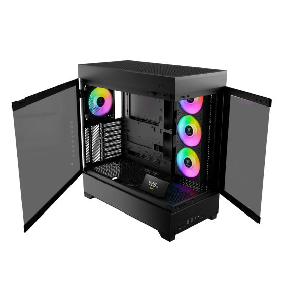 Gabinete Gamer ATX Gamdias Atlas P1, Mid-Tower, Vidro Temperado, com 4 Fans ARGB sem Fonte