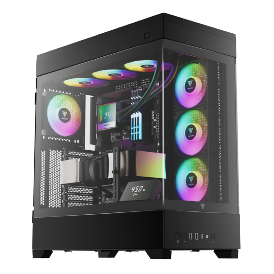 Gabinete Gamer ATX Gamdias Atlas P1, Mid-Tower, Vidro Temperado, com 4 Fans ARGB sem Fonte