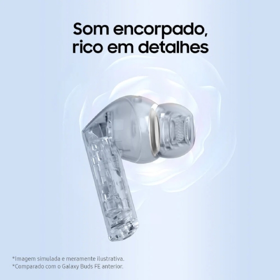 Fone de Ouvido TWS Samsung Galaxy BUDS3 Fe Preto, Bluetooth, ANC Ativo, Galaxy AI, IP54
