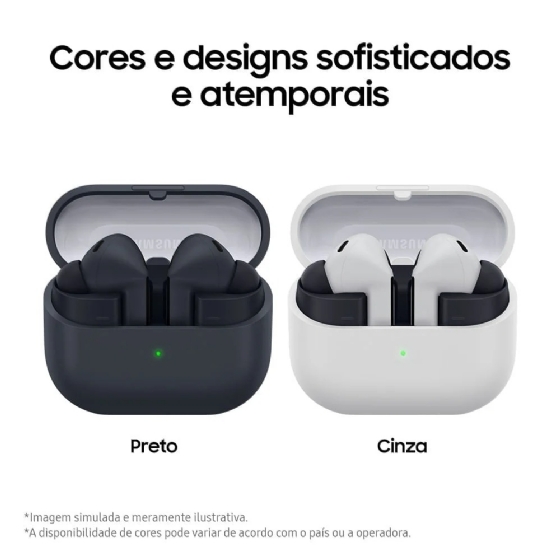 Fone de Ouvido TWS Samsung Galaxy BUDS3 Fe Preto, Bluetooth, ANC Ativo, Galaxy AI, IP54