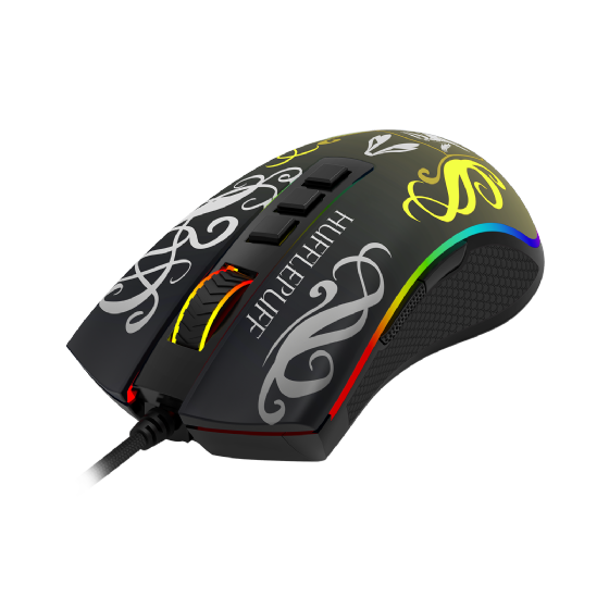 Mouse Gamer Redragon Harry Potter Cobra RGB Special Edition Hufflepuff 12400dpi Preto e Amarelo