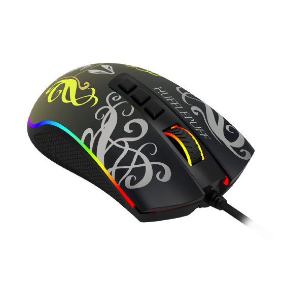 Mouse Gamer Redragon Harry Potter Cobra RGB Special Edition Hufflepuff 12400dpi Preto e Amarelo