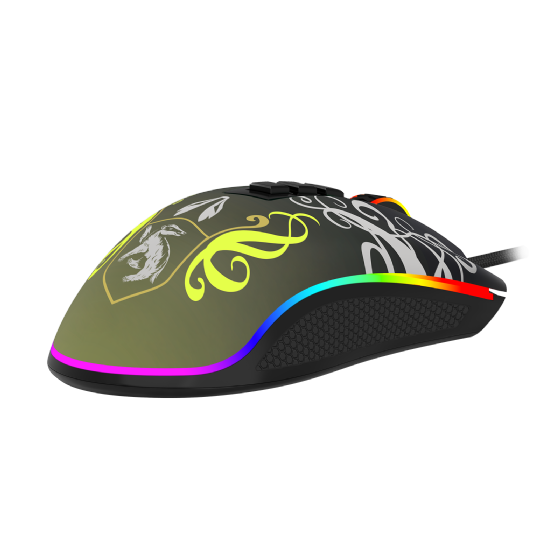 Mouse Gamer Redragon Harry Potter Cobra RGB Special Edition Hufflepuff 12400dpi Preto e Amarelo