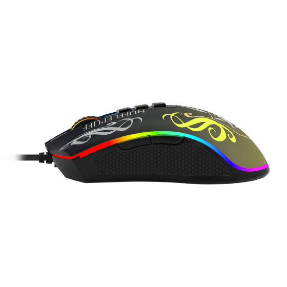 Mouse Gamer Redragon Harry Potter Cobra RGB Special Edition Hufflepuff 12400dpi Preto e Amarelo