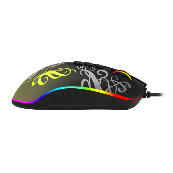 Mouse Gamer Redragon Harry Potter Cobra RGB Special Edition Hufflepuff 12400dpi Preto e Amarelo
