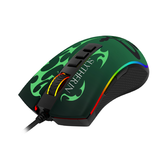 Mouse Gamer Redragon Harry Potter Cobra RGB Special Edition Slytherin 12400dpi Preto e Verde